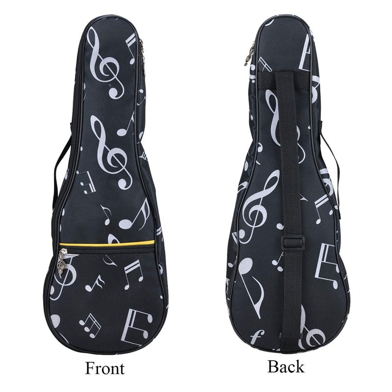 KingPoint Ukulele Bag 21 Inch Ukulele Bag Waterproof Oxford Musical Note Case Single Shoulder Backpack Adjustable Straps with Ukulele Capo - Image 3